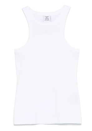VETEMENTS logo-embroidered tank top - White