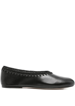 About Arianne Dara crochet-detail ballet flats - Black