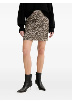 BOSS Vasola1 leopard-print mini skirt - Brown