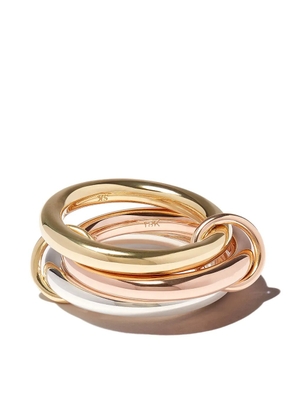 Spinelli Kilcollin 18Kt yellow gold, sterling silver and 18kt rose gold Mercury linked ring