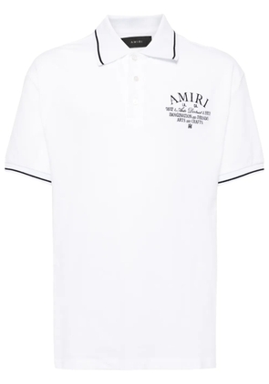 AMIRI logo-embroidered cotton polo shirt - White