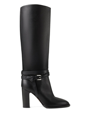 Ralph Lauren Collection 90mm buckle-strap calfskin boots - Black