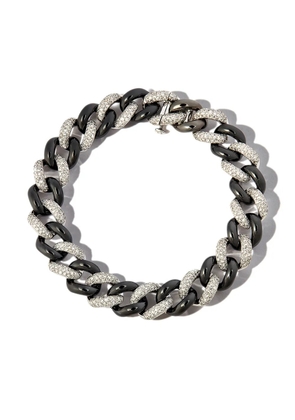 SHAY 18K black gold curb-chain diamond bracelet
