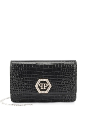 Philipp Plein logo-detail chain-strap clutch bag - Black