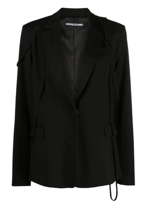 ANDREĀDAMO layered-detail notched-lapels blazer - Black