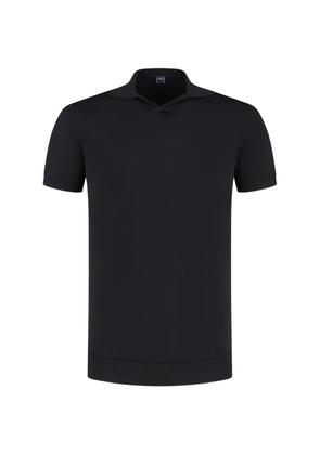 Fedeli short-sleeve polo-collar T-shirt - Black