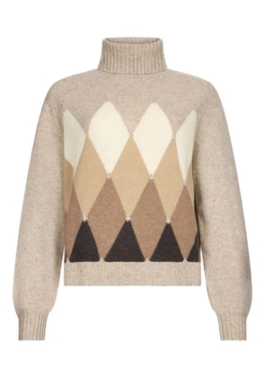 Ballantyne argyle roll-neck sweater - Neutrals