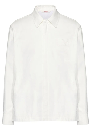 Valentino Garavani V-detail canvas shirt jacket - White
