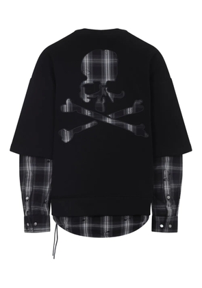 Mastermind Japan skull-print layered sweatshirt - Black