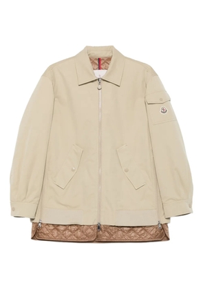 Moncler quilted zip-up jacket - Neutrals