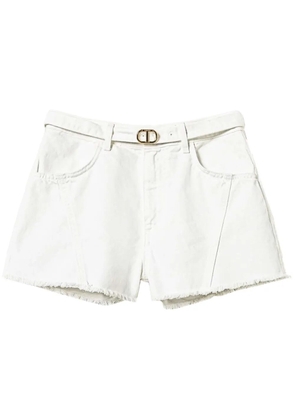 TWINSET Oval T denim shorts - White