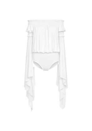 Norma Kamali handkerchief-sleeve bodysuit - White