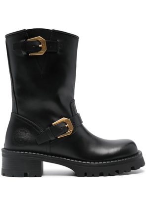 Versace Medusa-embossed leather boots - Black