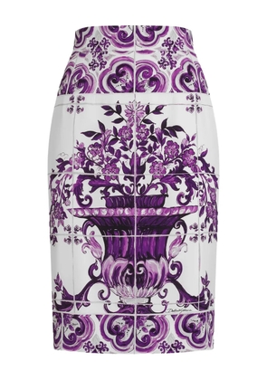 Dolce & Gabbana silk midi skirt - White