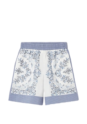 Claudie Pierlot striped-waistband patterned shorts - White