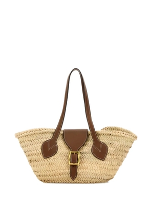 J&M Davidson straw buckle shoulder bag - Neutrals