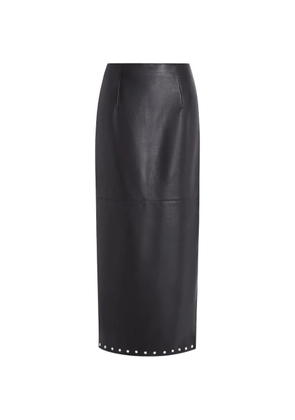16Arlington Lola eyelet leather midi skirt - Brown