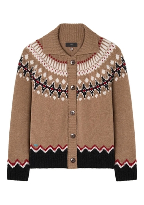 Alanui Sweet Winter fair-isle wool cardigan - Brown