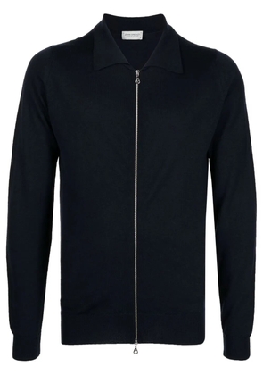 John Smedley Alston zip merino shirt jacket - Black