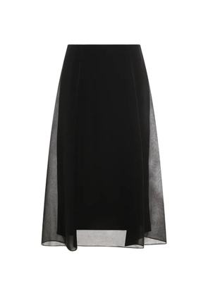 Brunello Cucinelli sheer panel A-line skirt - Black