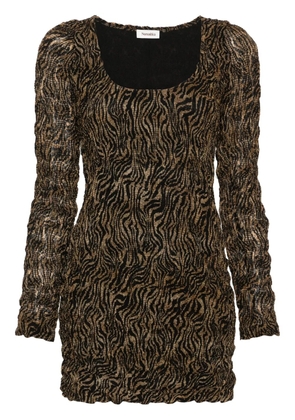 Nanushka Frensi zebra-print minidress - Brown
