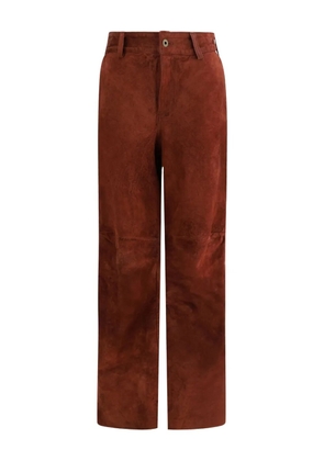 Salvatore Santoro leather buttoned straight trousers - Brown