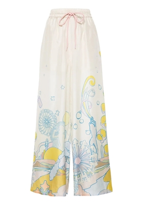 ZIMMERMANN Pop graphic-print palazzo pants - Neutrals
