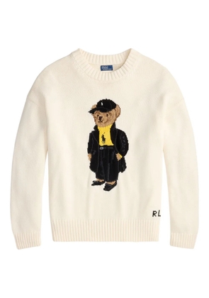 Polo Ralph Lauren Polo Bear-embroidered crew-neck sweater - White