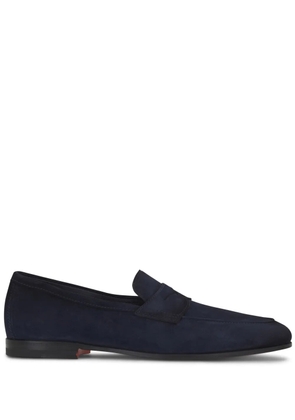 Santoni apron-toe suede penny loafers - Blue