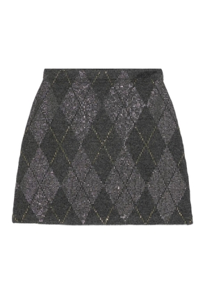 Alexander Wang argyle-motif A-line mini skirt - Grey