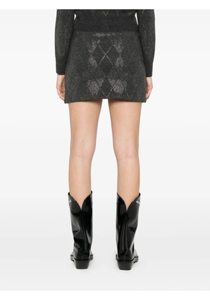 Alexander Wang argyle-motif A-line mini skirt - Grey