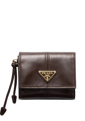Prada small snap-closure leather wallet - Brown