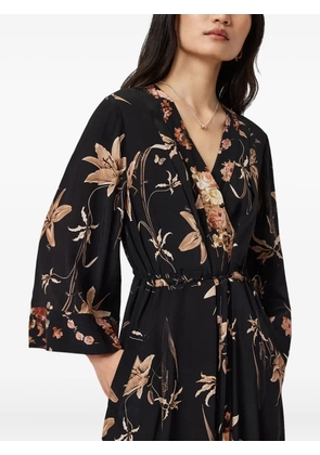 AllSaints Diana floral-pattern midi dress - Black
