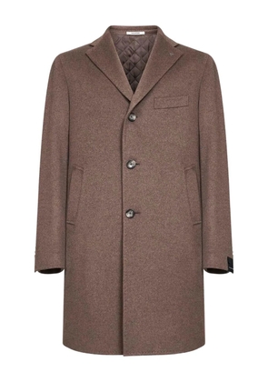 Tagliatore logo-pin three-button coat - Brown
