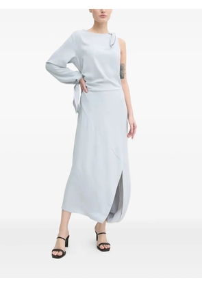 SAMSOE SAMSOE one-shoulder tie-cuff dress - Blue
