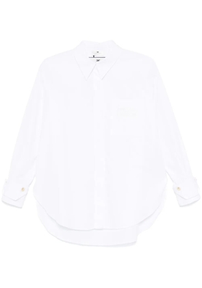 Elisabetta Franchi logo-embroidered poplin shirt - White