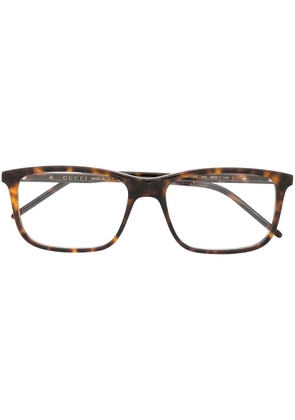 Gucci Eyewear tortoiseshell rectangular-frame glasses - Brown