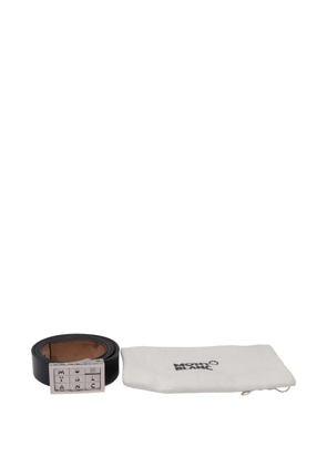 Montblanc logo-buckle leather belt - Black