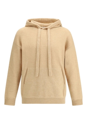 Laneus kangaroo-pocket knitted hoodie - Neutrals