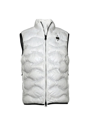 Blauer textured zip gilet - White