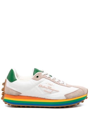 Ferragamo rainbow-soled low-top sneakers - White