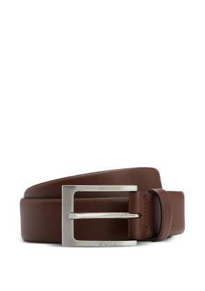 BOSS leather buckle belt - Brown
