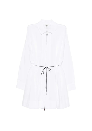 STAUD zip drawstring mini dress - White