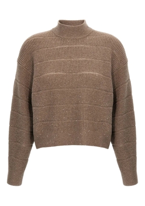 Brunello Cucinelli sequin-embellished sweater - Brown