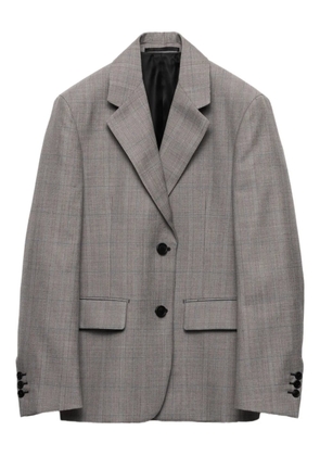 Prada checked notched-lapel blazer - Grey