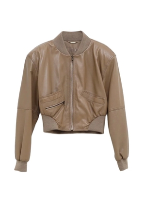 Chloé zip leather jacket - Brown