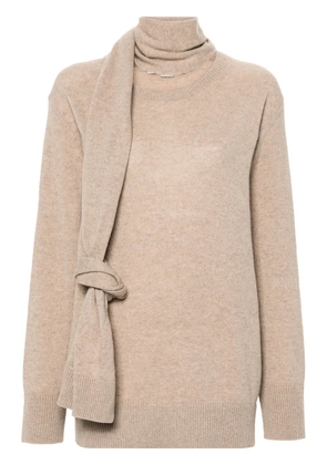 Stella McCartney sash-detail cashmere-blend jumper - Neutrals
