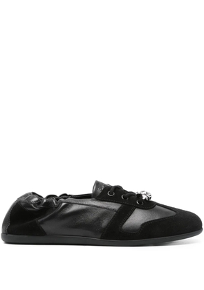 3juin Olly elastic-top lace-up flats - Black