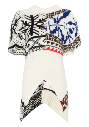 sacai jacquard-pattern sweater - White