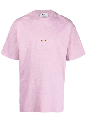 MSGM embroidered-logo cotton T-shirt - 12 LIGHT PINK